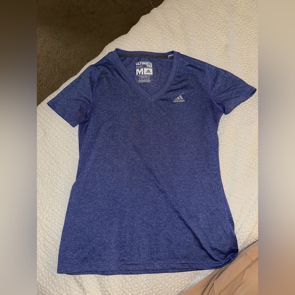 ADIDAS ULTIMATE TEE V NECK WORKOUT TOP PURPLE - BUNDLE TO SAVE - Picture 5 of 6